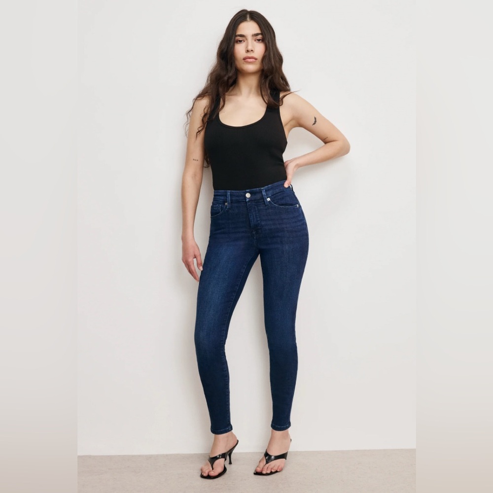 NWOT sz:10 Good American style GL873T Good Legs HighRise Skinny Jeans Dark Wash